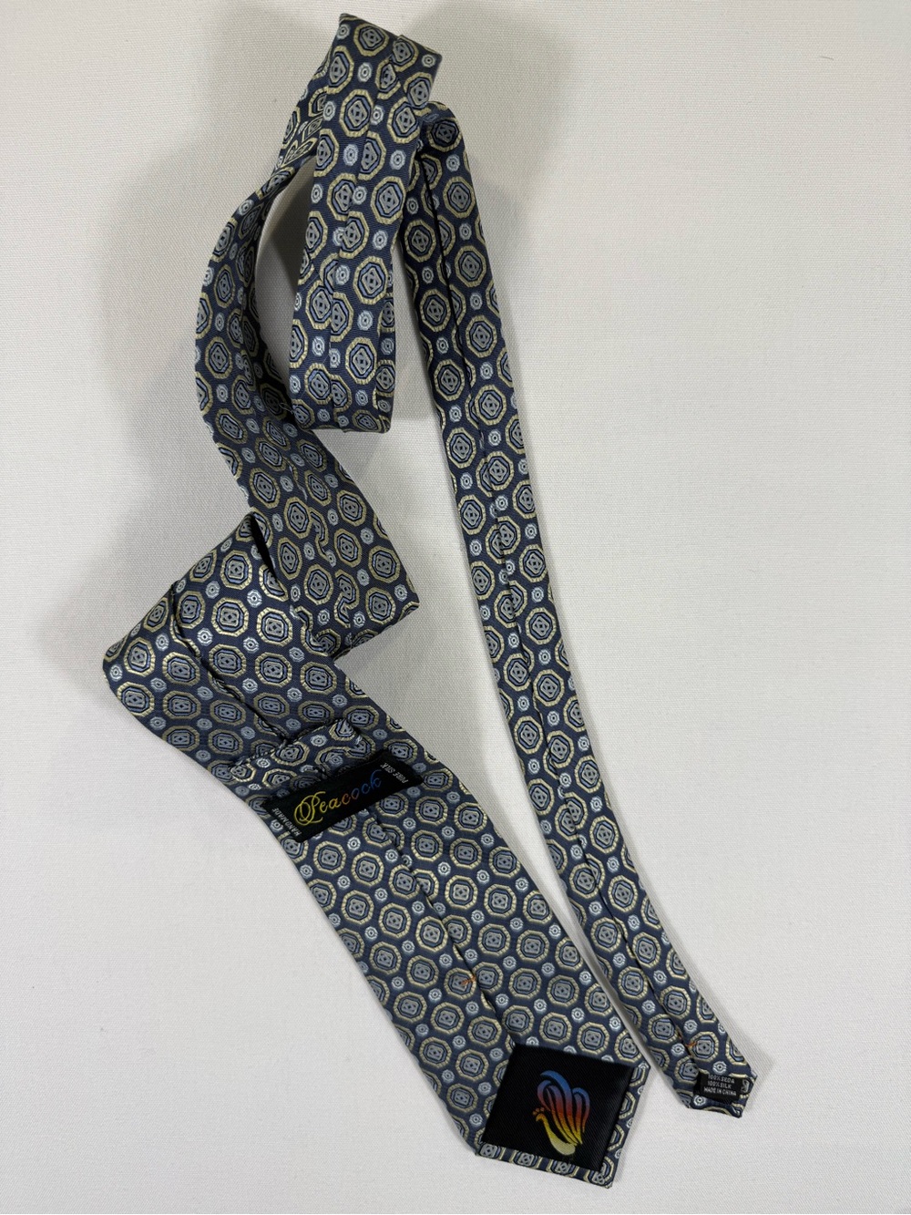 Peacock Handmade Silk Tie - Blue